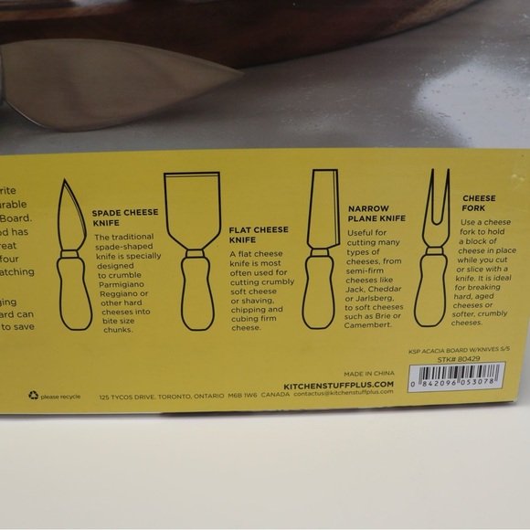 Artisanal Cheese Board With Knives 5 Pieces Arcadia Wood - Picture 3 of 14